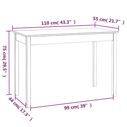 vidaXL Dining Table White 110x55x75 cm Solid Wood Pine