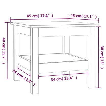 vidaXL Coffee Table 45x45x40 cm Solid Wood Pine