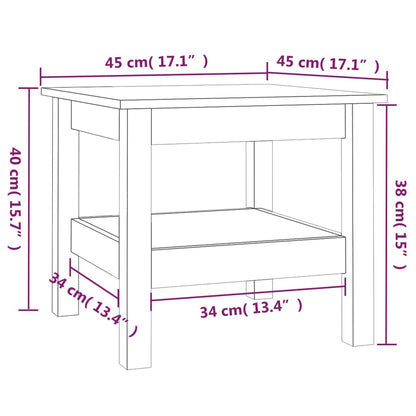 vidaXL Coffee Table White 45x45x40 cm Solid Wood Pine