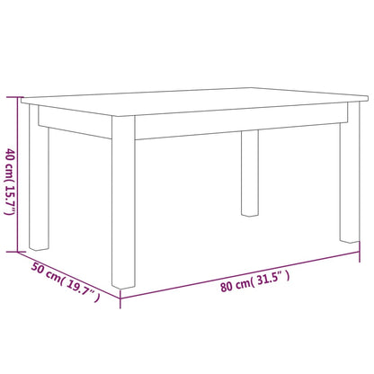 vidaXL Coffee Table 80x50x40 cm Solid Wood Pine