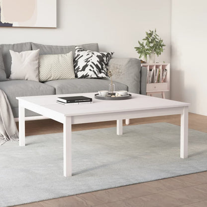 vidaXL Coffee Table White 100x100x40 cm Solid Wood Pine