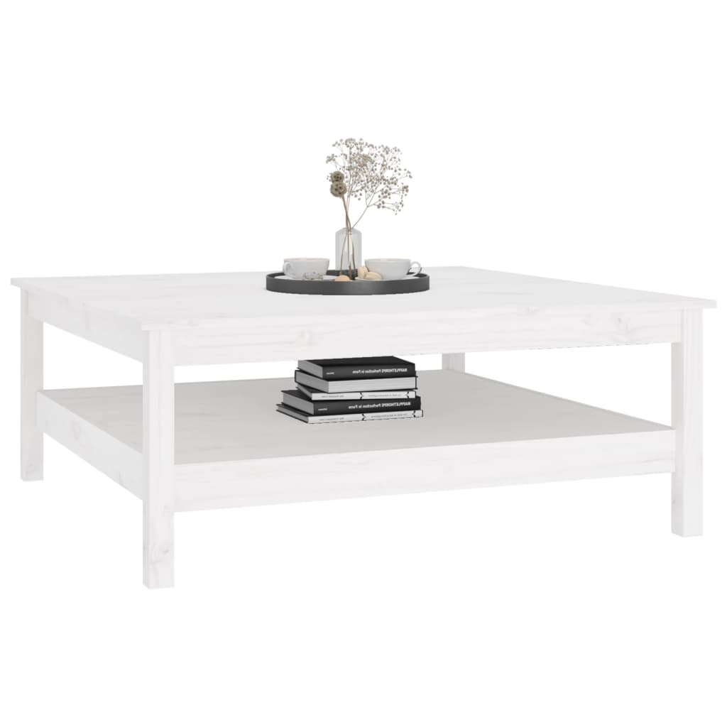 vidaXL Coffee Table White 100x100x40 cm Solid Wood Pine