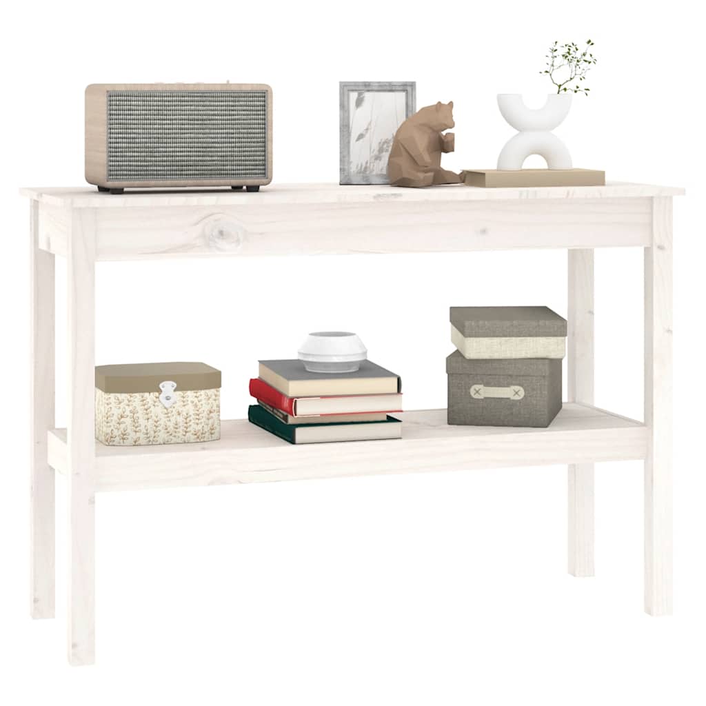 vidaXL Console Table White 110x40x75 cm Solid Wood Pine