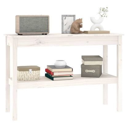 vidaXL Console Table White 110x40x75 cm Solid Wood Pine