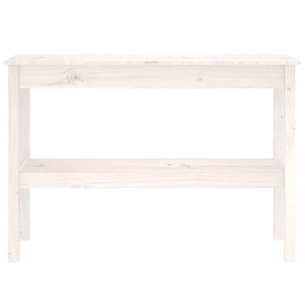 vidaXL Console Table White 110x40x75 cm Solid Wood Pine