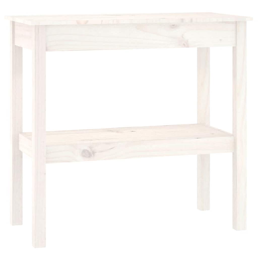 vidaXL Console Table White 80x40x75 cm Solid Wood Pine