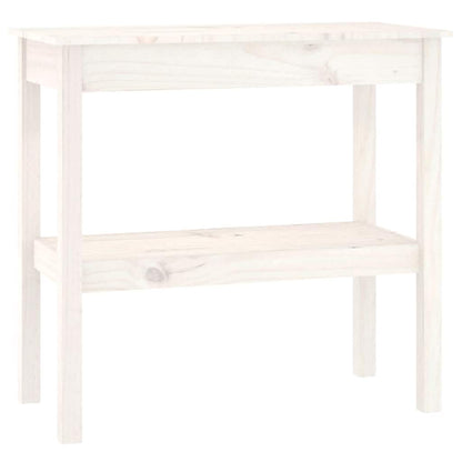 vidaXL Console Table White 80x40x75 cm Solid Wood Pine