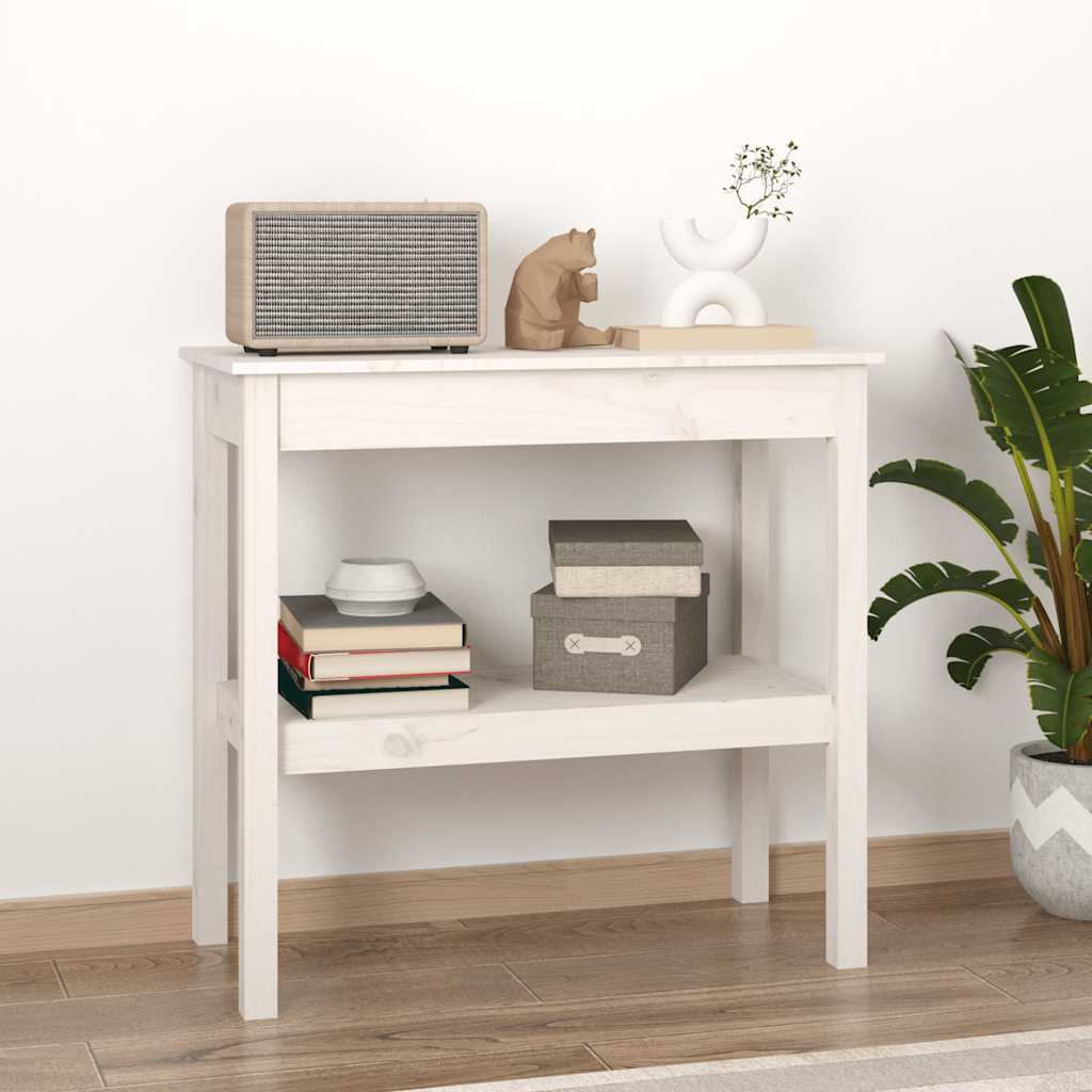 vidaXL Console Table White 80x40x75 cm Solid Wood Pine