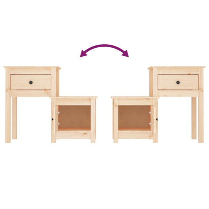 vidaXL Bedside Cabinet 79.5x38x65.5 cm Solid Wood Pine