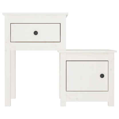 vidaXL Bedside Cabinet 2 pcs White 79.5x38x65.5 cm Solid Wood Pine