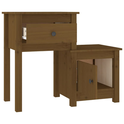 vidaXL Bedside Cabinet Honey Brown 79.5x38x65.5 cm Solid Wood Pine