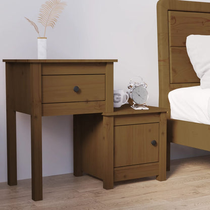 vidaXL Bedside Cabinet Honey Brown 79.5x38x65.5 cm Solid Wood Pine