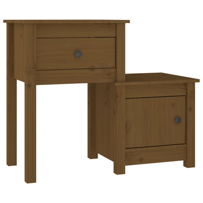 vidaXL Bedside Cabinet 2pcs Honey Brown 79.5x38x65.5cm Solid Wood Pine