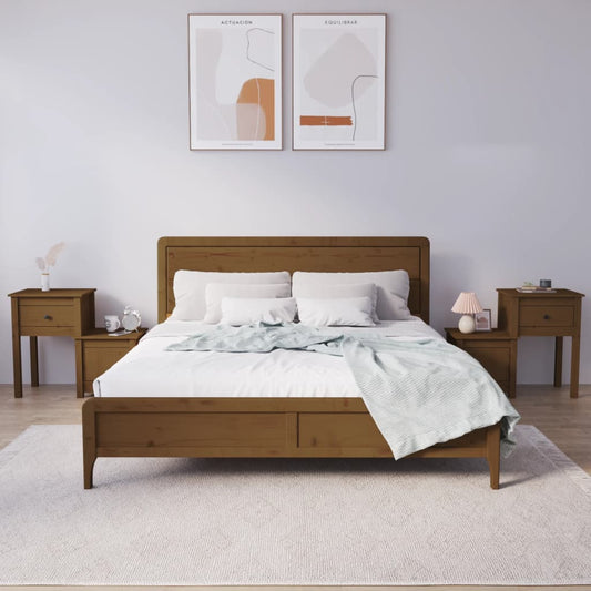 814546 vidaXL Bedside Cabinets 2pcs Honey Brown 79,5x38x65,5cm Solid Wood Pine