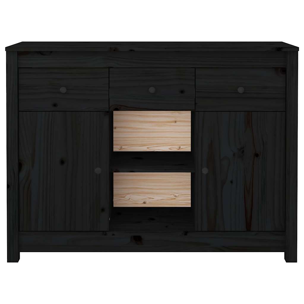 vidaXL Sideboard Black 100x35x74,5 cm Solid Wood Pine