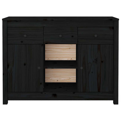 vidaXL Sideboard Black 100x35x74,5 cm Solid Wood Pine