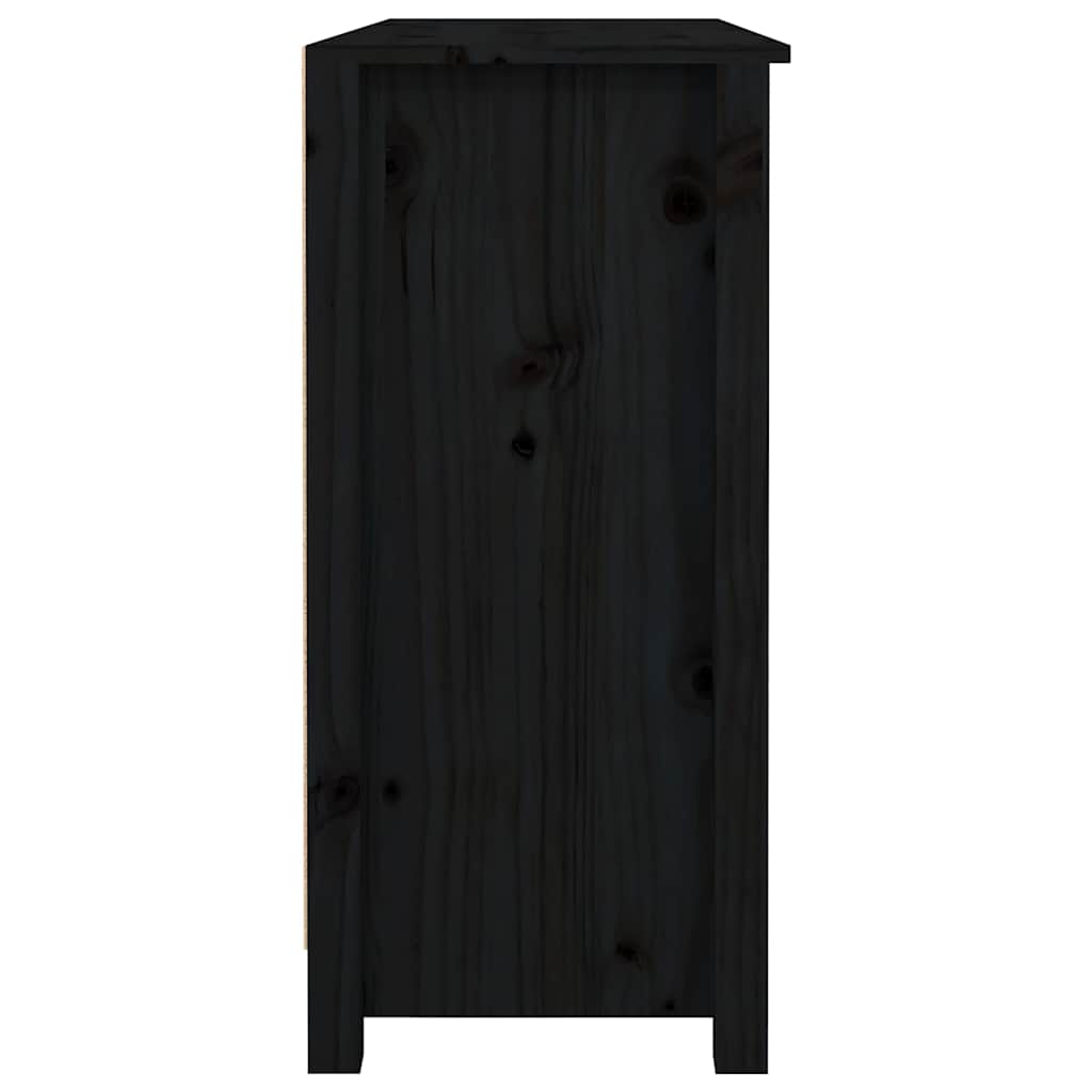 vidaXL Sideboard Black 100x35x74,5 cm Solid Wood Pine