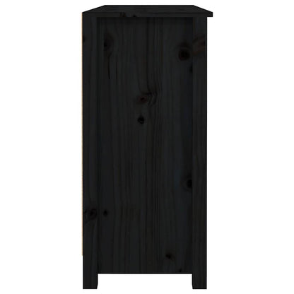 vidaXL Sideboard Black 100x35x74,5 cm Solid Wood Pine
