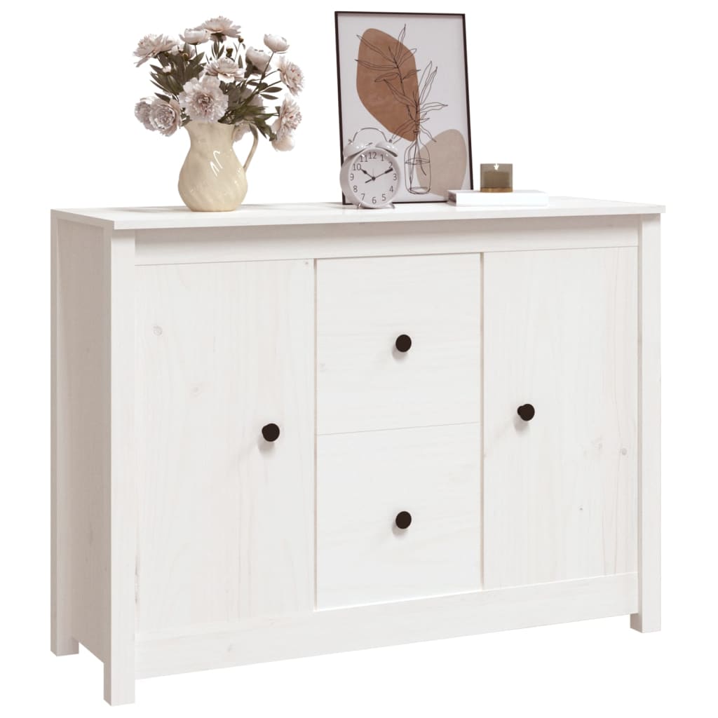 vidaXL Sideboard White 100x35x74 cm Solid Wood Pine