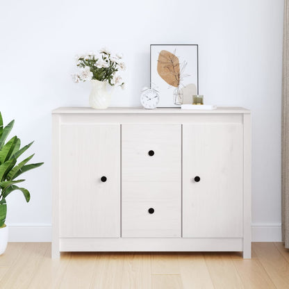 vidaXL Sideboard White 100x35x74 cm Solid Wood Pine
