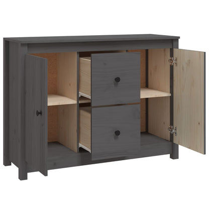 vidaXL Sideboard Grey 100x35x74 cm Solid Wood Pine