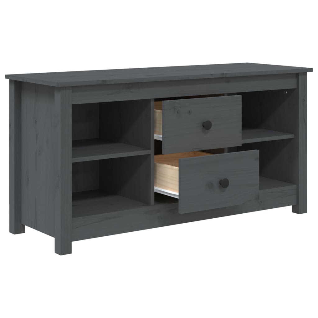 vidaXL TV Cabinet Grey 103x36.5x52 cm Solid Wood Pine
