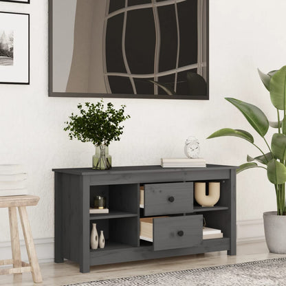 vidaXL TV Cabinet Grey 103x36.5x52 cm Solid Wood Pine