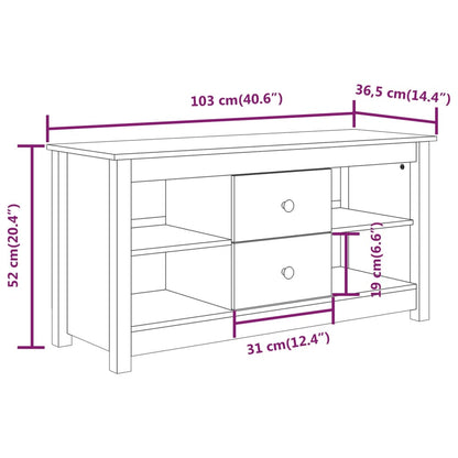 vidaXL TV Cabinet Grey 103x36.5x52 cm Solid Wood Pine