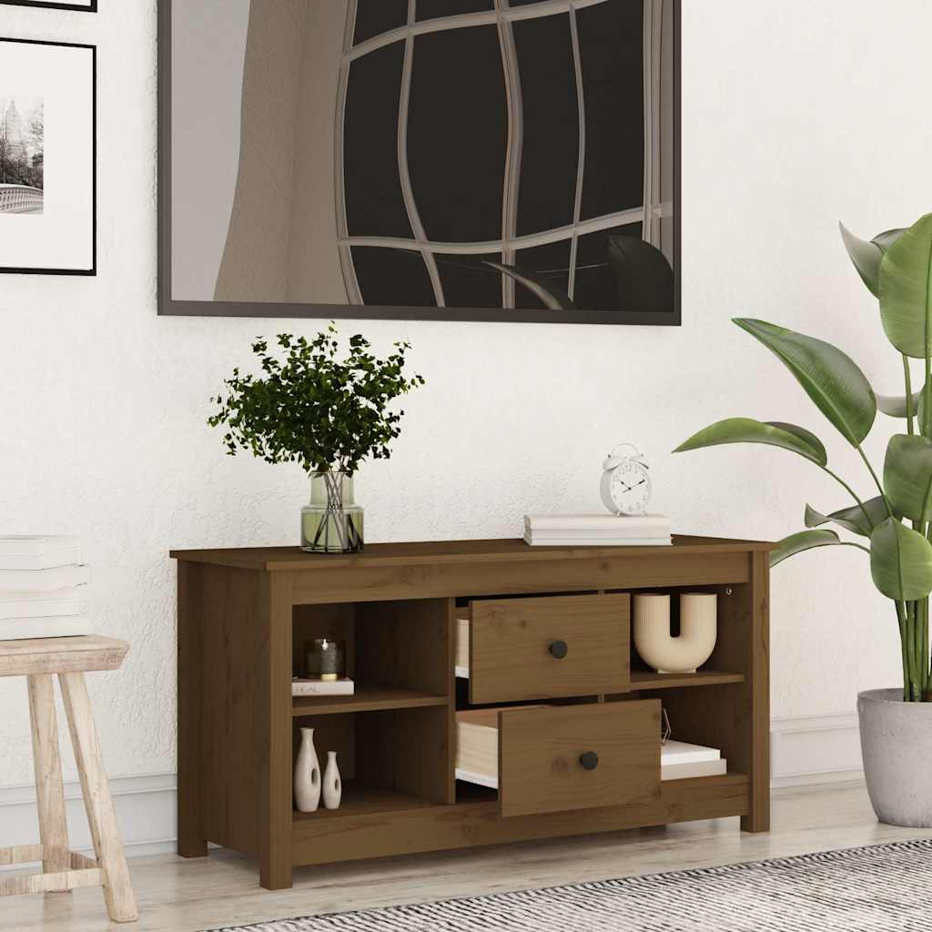 vidaXL TV Cabinet Honey Brown 103x36,5x52 cm Solid Wood Pine