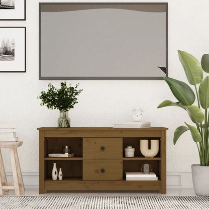 vidaXL TV Cabinet Honey Brown 103x36.5x52 cm Solid Wood Pine