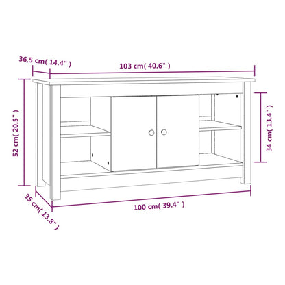 vidaXL TV Cabinet Grey 103x36,5x52 cm Solid Wood Pine