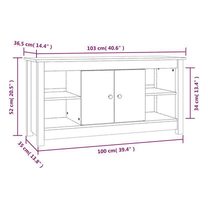 vidaXL TV Cabinet Grey 103x36,5x52 cm Solid Wood Pine