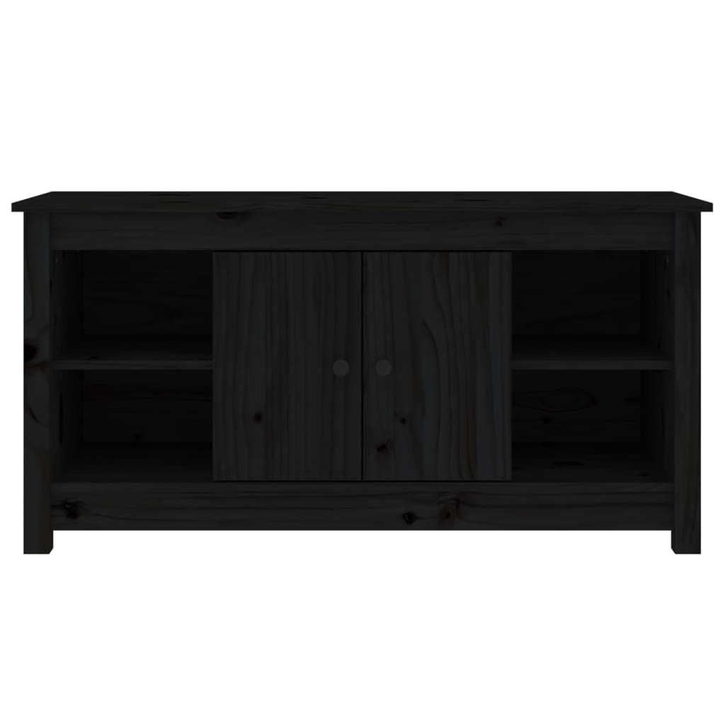 vidaXL TV Cabinet Black 103x36,5x52 cm Solid Wood Pine