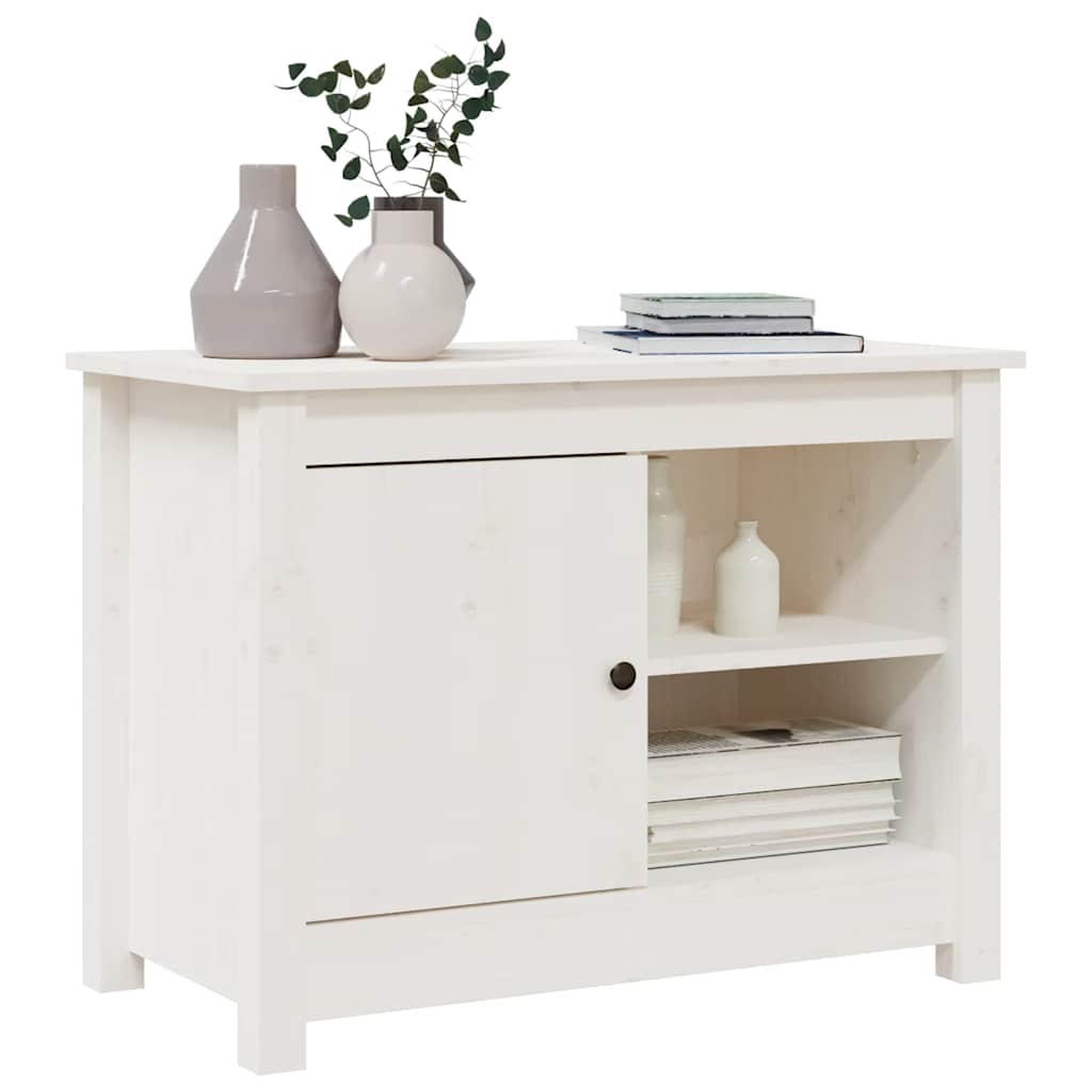 vidaXL TV Cabinet White 70x36.5x52 cm Solid Wood Pine