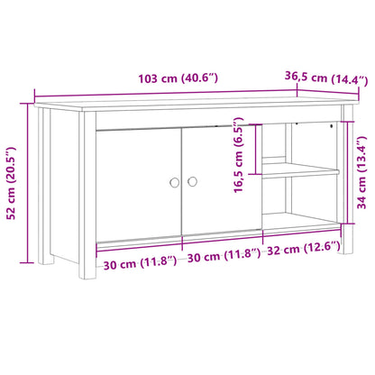 vidaXL TV Cabinet 103x36.5x52 cm Solid Wood Pine