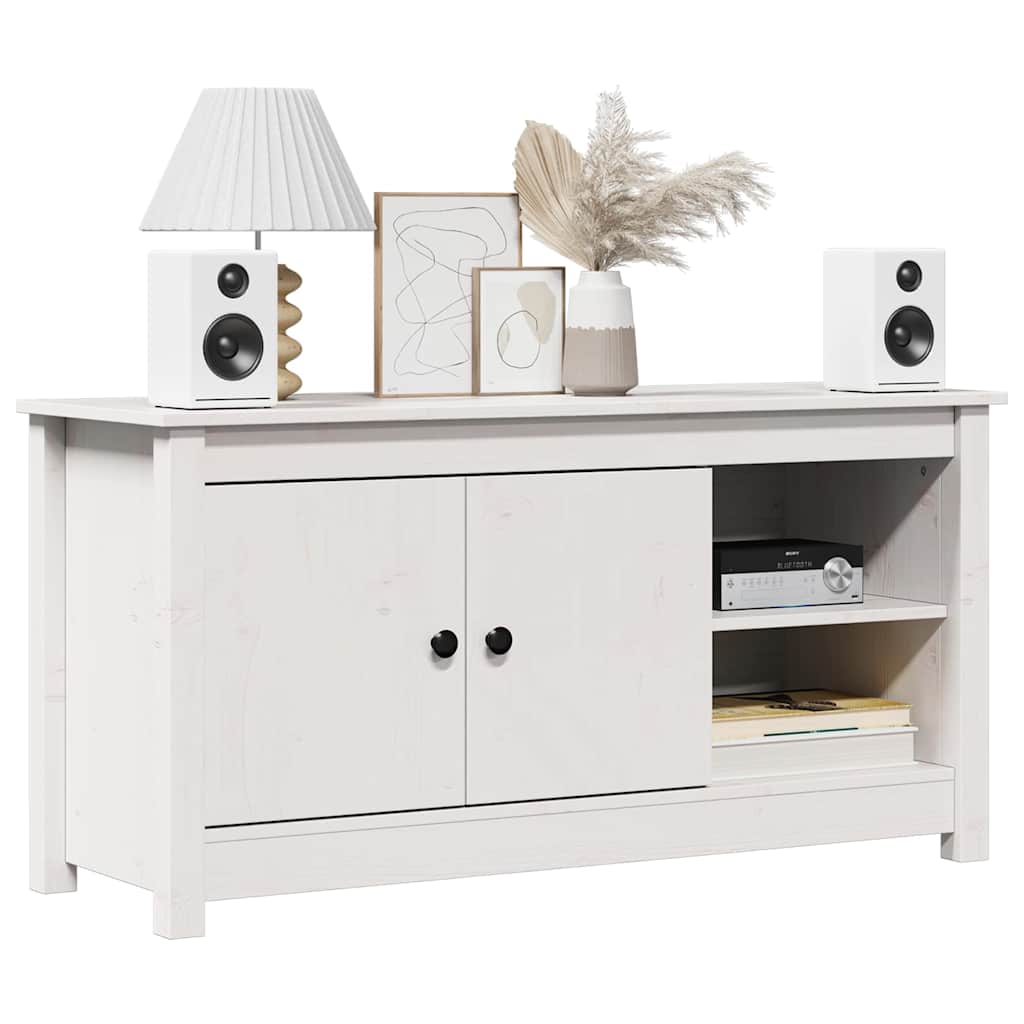 vidaXL TV Cabinet White 103x36,5x52 cm Solid Wood Pine