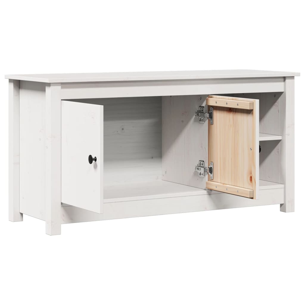 vidaXL TV Cabinet White 103x36.5x52 cm Solid Wood Pine