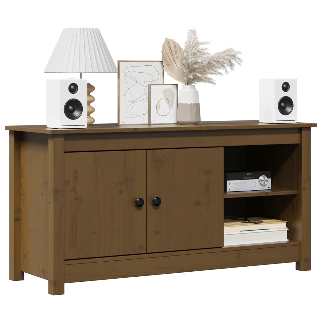 vidaXL TV Cabinet Honey Brown 103x36,5x52 cm Solid Wood Pine