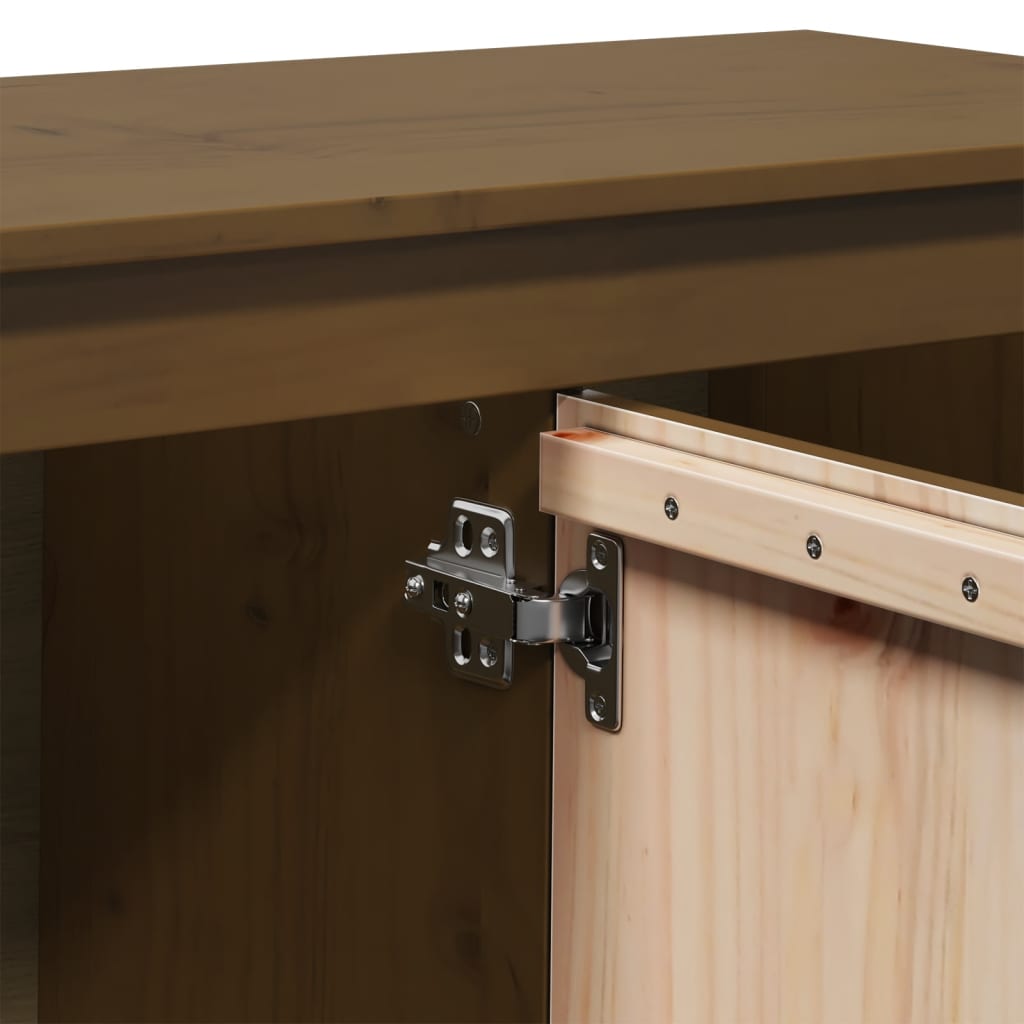 vidaXL TV Cabinet Honey Brown 103x36.5x52 cm Solid Wood Pine