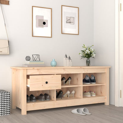 vidaXL Shoe Cabinet 110x38x45.5 cm Solid Wood Pine