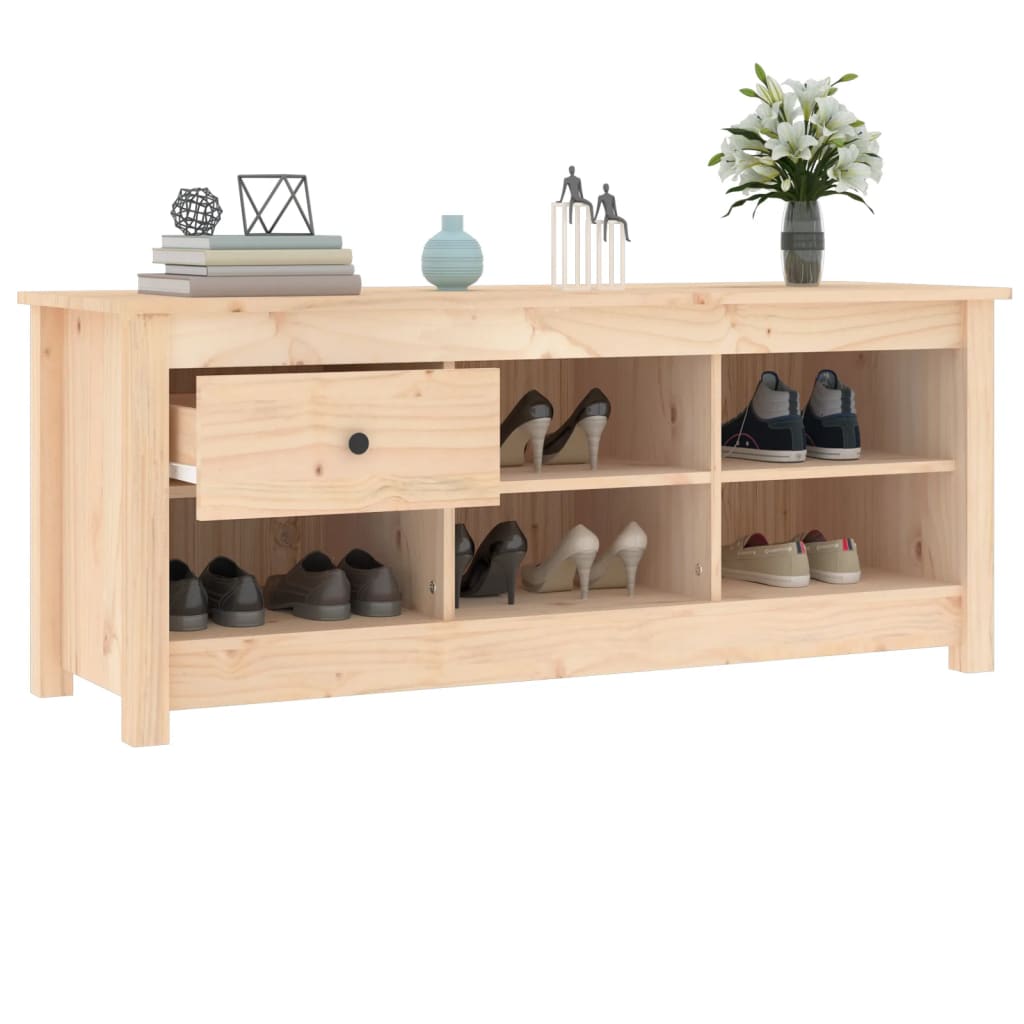 vidaXL Shoe Cabinet 110x38x45.5 cm Solid Wood Pine