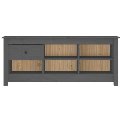 vidaXL Shoe Cabinet Grey 110x38x45.5 cm Solid Wood Pine