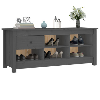 vidaXL Shoe Cabinet Grey 110x38x45.5 cm Solid Wood Pine