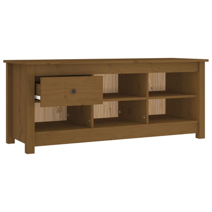vidaXL Shoe Cabinet Honey Brown 110x38x45.5 cm Solid Wood Pine