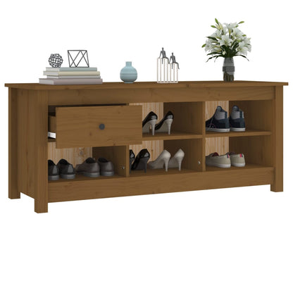 vidaXL Shoe Cabinet Honey Brown 110x38x45.5 cm Solid Wood Pine