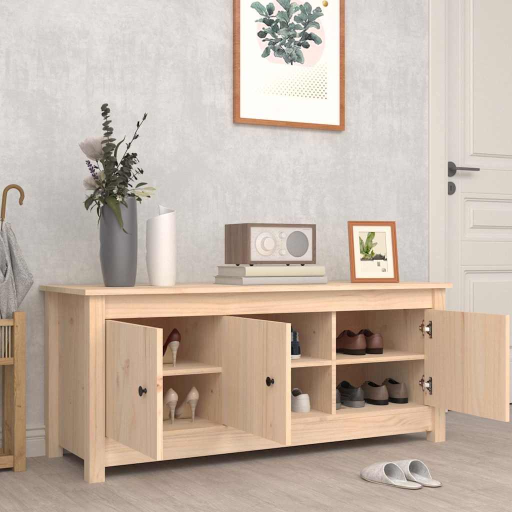 vidaXL Shoe Cabinet 110x38x45,5 cm Solid Wood Pine