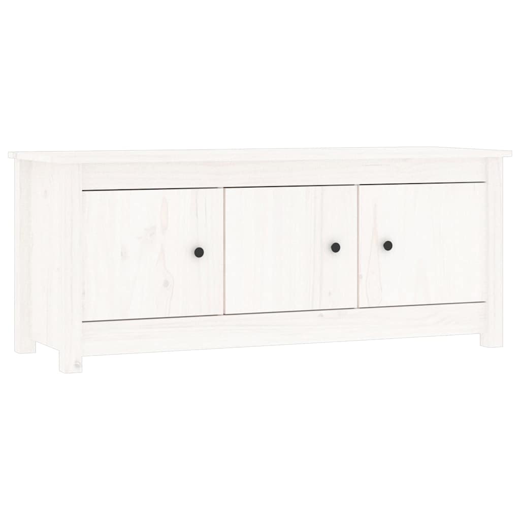 vidaXL Shoe Cabinet White 110x38x45,5 cm Solid Wood Pine