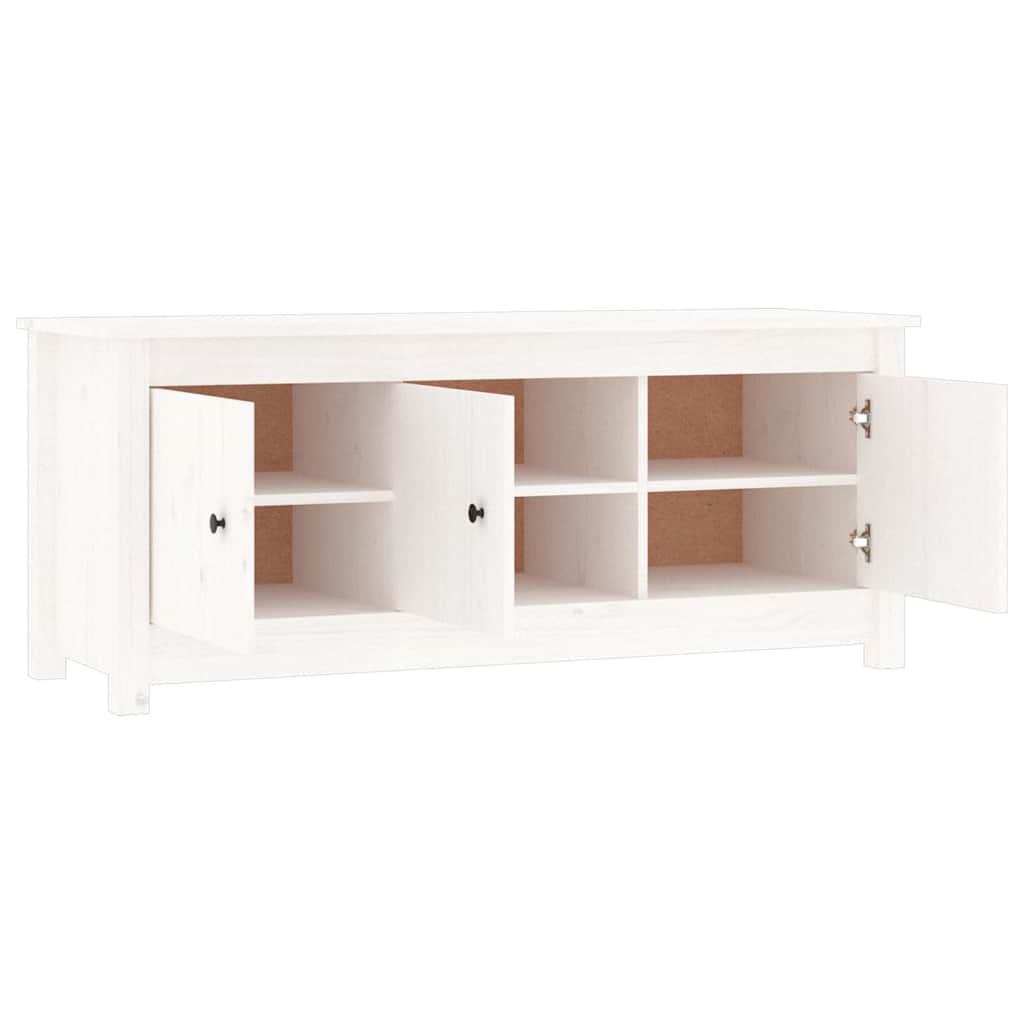 vidaXL Shoe Cabinet White 110x38x45,5 cm Solid Wood Pine