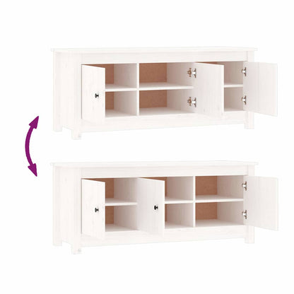 vidaXL Shoe Cabinet White 110x38x45,5 cm Solid Wood Pine