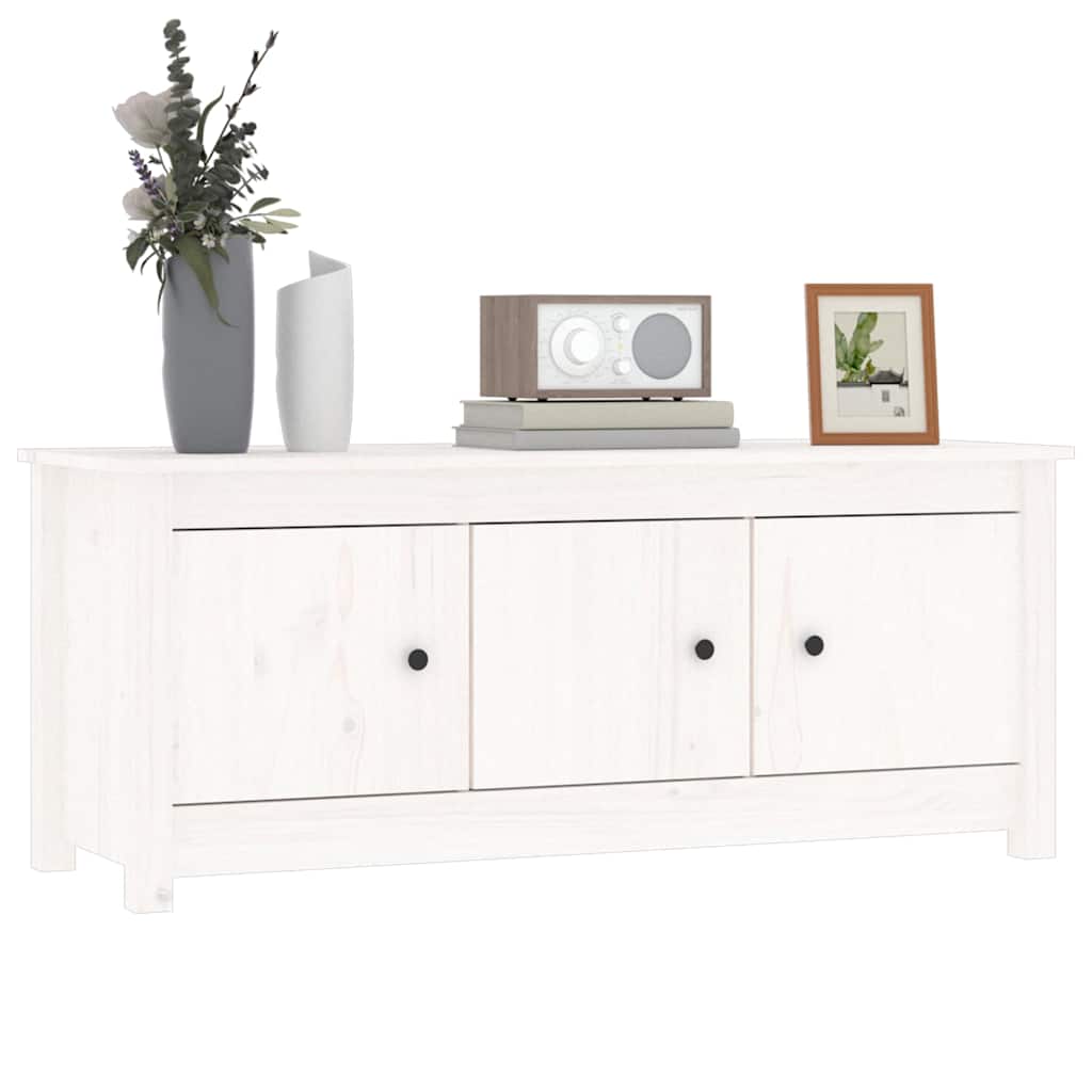 vidaXL Shoe Cabinet White 110x38x45,5 cm Solid Wood Pine